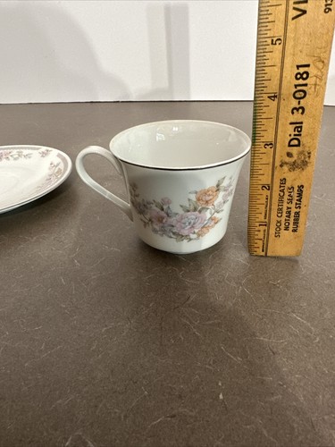 ROYAL GALLERY FINE CHINA 0750 MAYFAIR 6" CUP & SAUCER PINK ORANGE BLOSSOMS JAPAN - Picture 7 of 9
