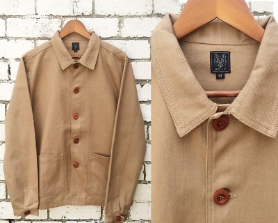 60s Style Desert Sand Beige Cotton Twill Chore Work Jacket - S M L XL 2XL 3XL