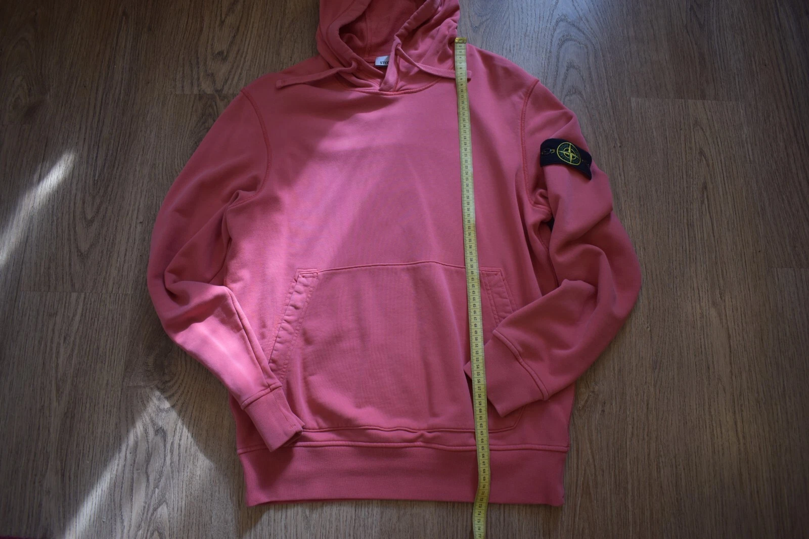 STONE ISLAND ROSA PULLOVER FELPA CON CAPPUCCIO ORIGINALE TAGLIA L PATCH UOMO