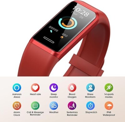 Activity Fitness Tracker Heart Rate, Blood Oxygen with Pedometer IP68 Waterproof