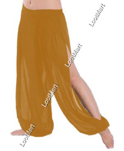 Pantalones de yoga harén danza del vientre D verde azulado 1 abertura pantalones tribales pantalones genio 25 colores - Imagen 10 de 26