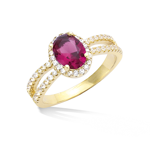 Alliance Dolly-Bijoux En Plaqué Or 18K Avec Rubis Et Diamants Cz - Taille 50 à 62, Demi-rail