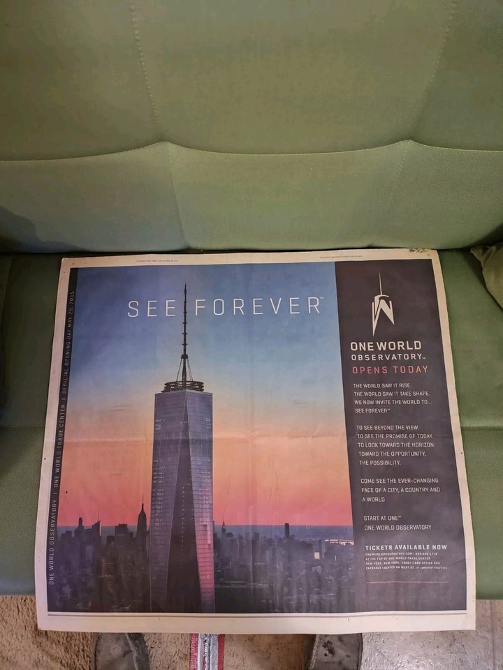 New York Times Ad5/29/15Grand Opening One World Observatory Color 2