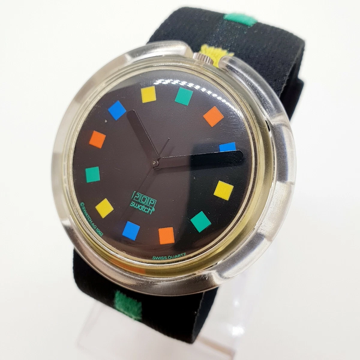 1992 Colorful Square Dots Swatch Pop Watch Rare Pop Swatch Watch 90s Original