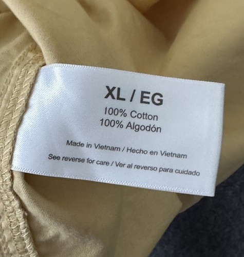Camisa para hombre Eddie Bauer manga corta abotonada XL amarilla 100 % algodón - Imagen 5 de 11