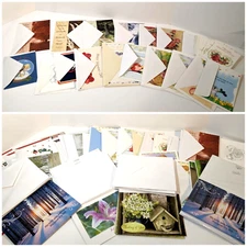 Lot of 93 Unused Greeting Cards, Mix of Vintage and Current, Christian Christmas