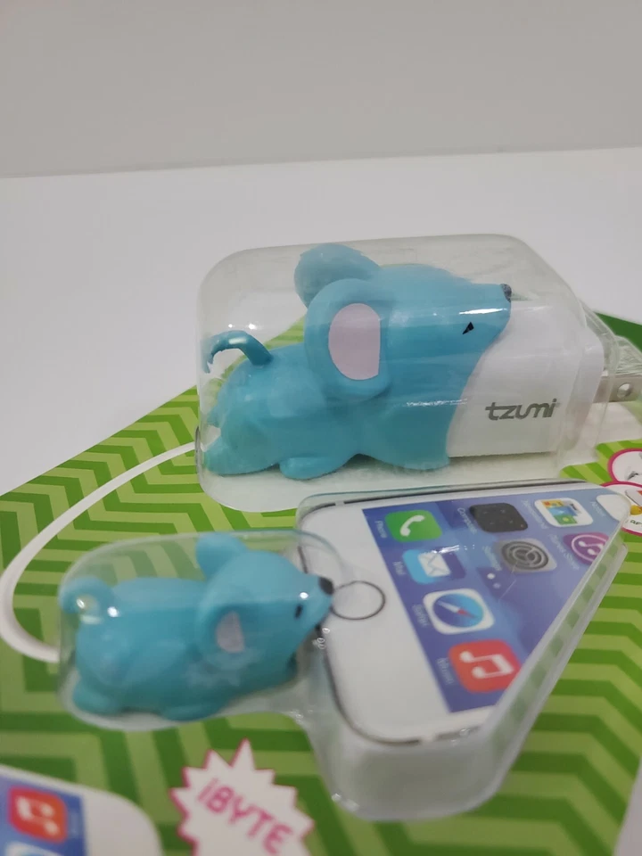 tzumi Cord Bytes Charge Pack Cable Protector & Adapter - Blue Mouse (6270) - Image 3 of 4