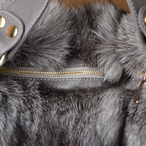 Neu echt echt Fuchspelz Pathwork Handtaschen Tasche Echtfell Handtasche Damen - Bild 11 von 35