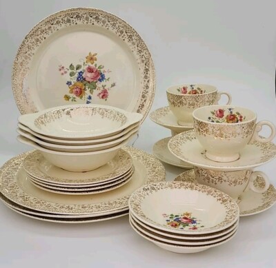 ♻️ Vintage Taylor Smith & Taylor TST124 Dinnerware Set 4