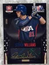 2014 Panini USA Baseball Box Set Black Gold Signatures /49 Steven Williams Auto