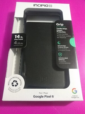 Google Pixel 6 Case BLACK Incipio Grip NEW Tactile Impact Protection -fast ship!