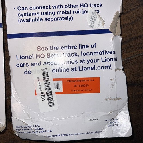 LIONEL HO SCALE GAUGE MAGNELOCK STRAIGHT TRACK + CURVED TRACK NEW 83 NICKEL RAIL - Picture 6 of 6