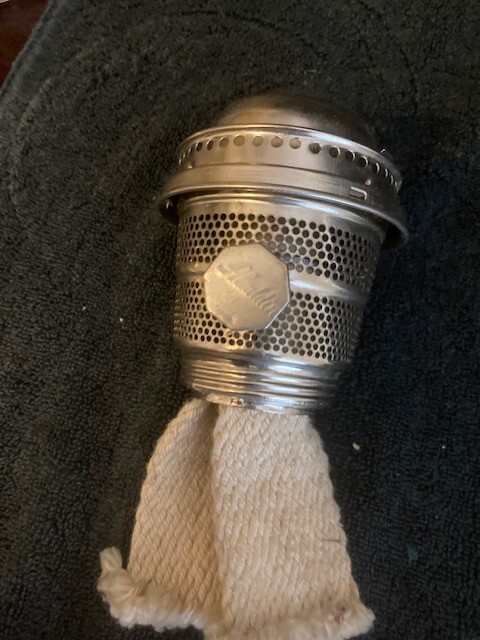 Antique Aladdin Nickle Oil Lamp Burner Model C  UK 1955-1963-image