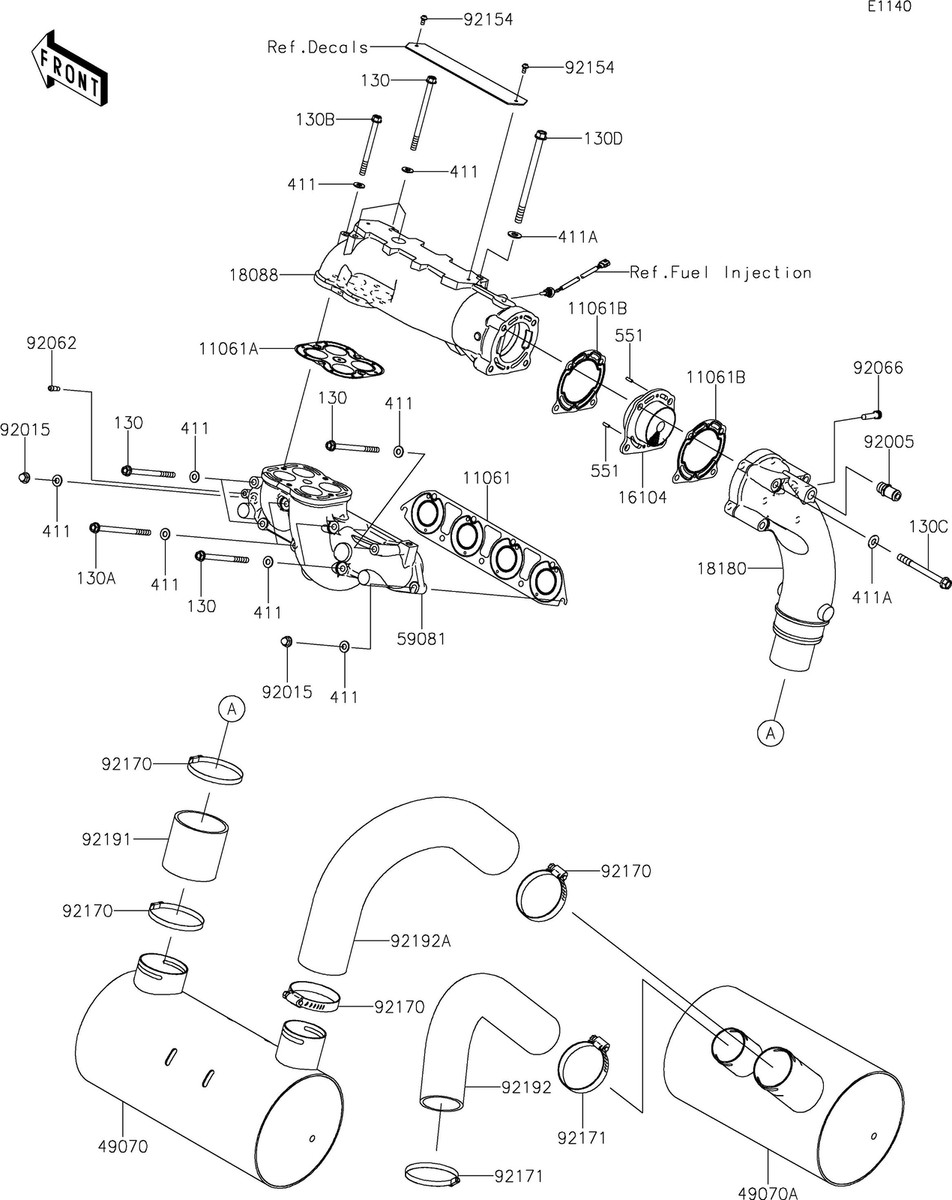 ULTRA310LX'19 OEM (Mufflers) MUFFLER-COMP,2ND Used [K7561-46 ULTRA310LX'19 OEM (Mufflers) MUFFLER-COMP,2ND Used [K7561-46