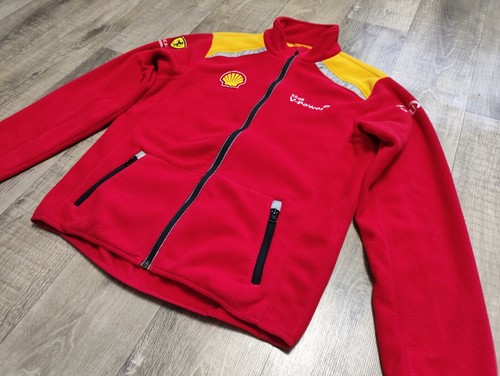 Ferrari Vintage Full Zip Fleece Red Unisex Jacket Sweater Size S - Picture 2 of 8