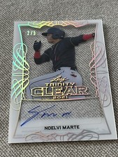NOELVI MARTE 2021 Leaf TRINITY Clear AUTOGRAPH #2/5 REDS Mariners Prospect