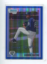 2010 Bowman Chrome Refractor Blue #48 Simon Castro/250 San Diego Padres