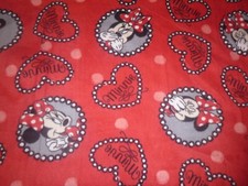 Minnie Mouse  2 layer Fleece Blanket 70"X59" Sewn Edges 