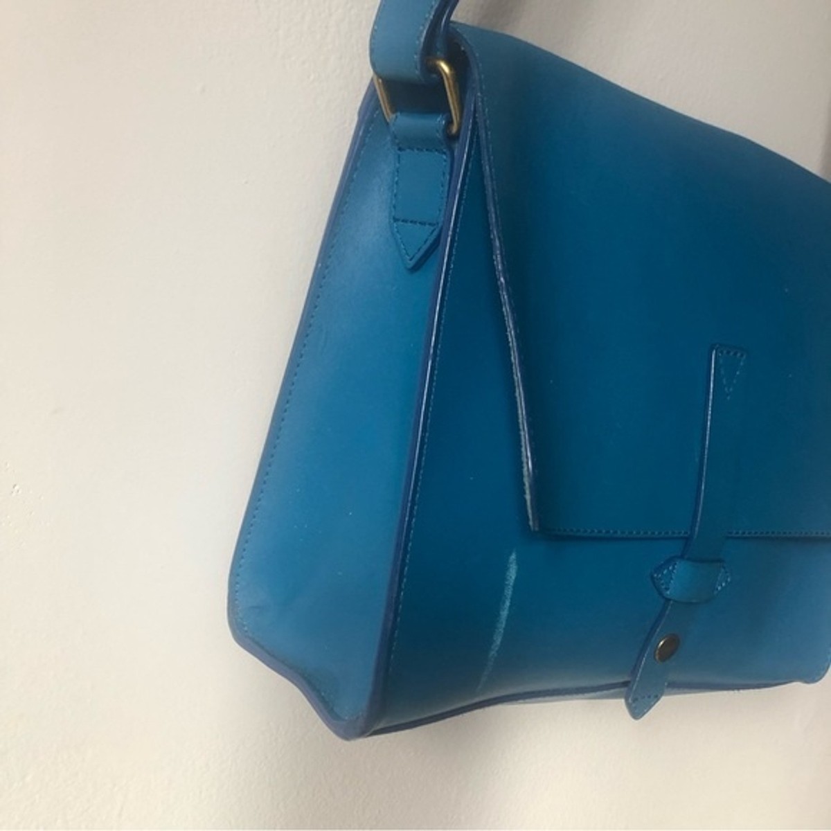 IIIBeCa by Joy Gryson Backpack Bag Womens Blue Leather Drawstring Front Pocket Blue IIIBeca by Joy Gryson Leather Bag Saddle Crossbody Bag  main image 3