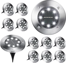 12 Pack Solar Garden Waterproof Lights Outdoor Landscape Led Pathway Yard Ground