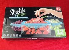 Stretch & Fresh Silicone Lid Storage System 12 Piece Set Food Storage Container