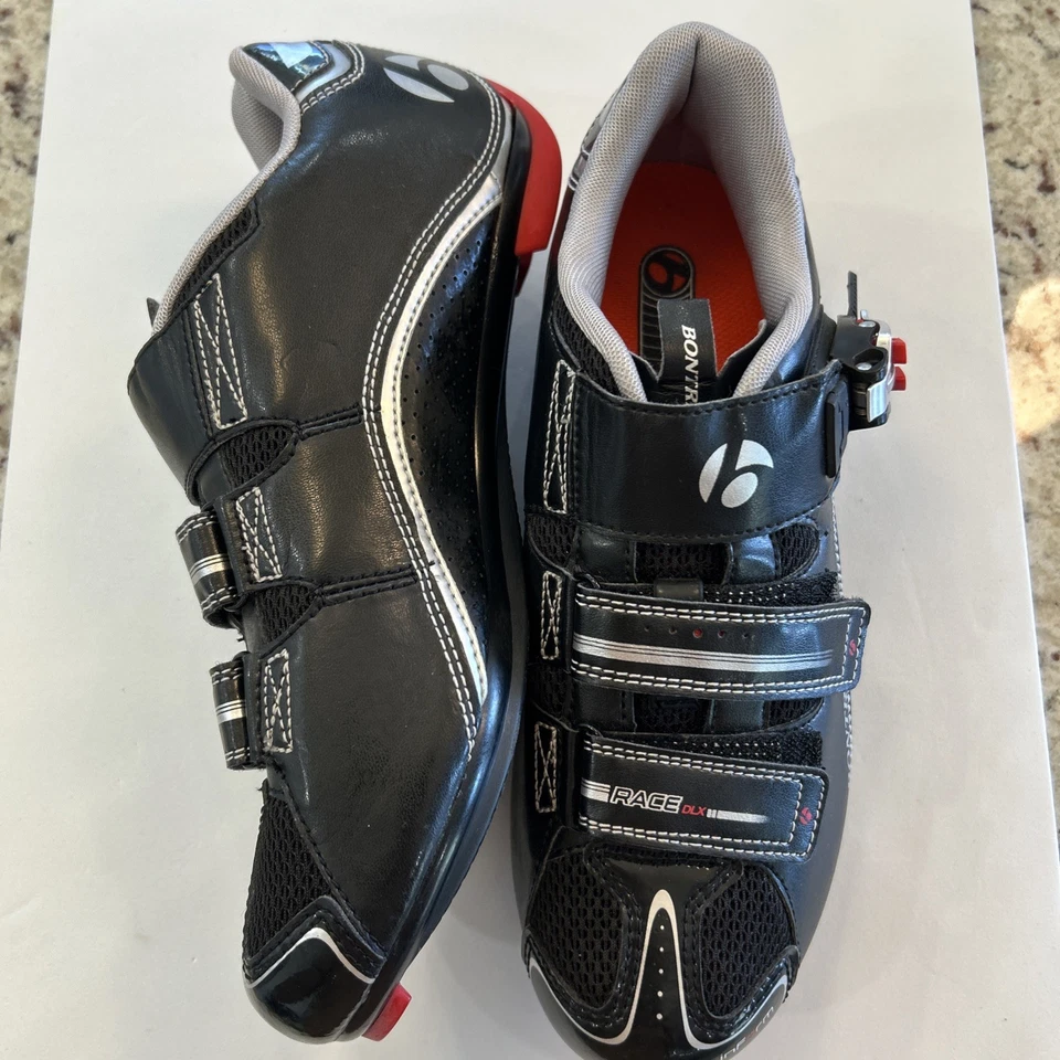 Zapatos de ciclismo Bontrager Race DLX talla 41 EE. UU. 8 para hombre negros rojos carreras de carretera Foto 4 de 4
