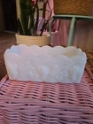 Vintage Anchor Hocking Fire King milk glass rectangular planter 7"x3"x3"