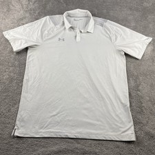 Under Armour Polo Shirt Mens Large White Performance Loose Fit Golf