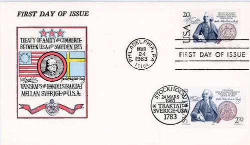 1983 US Sweden Treaty of Amity Joint FDC# 2036 (Scarce)