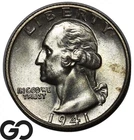 1941-S Washington Quarter, Lustrous Solid Gem BU++