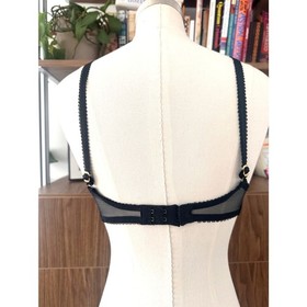 Agent Provocateur Black Lace Balconette Bra 32B Sheer Fishnet Bow Sexy