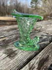 Vintage Fenton Clear Green Glass Slipper / Boot  Shoe 3"x4.75"