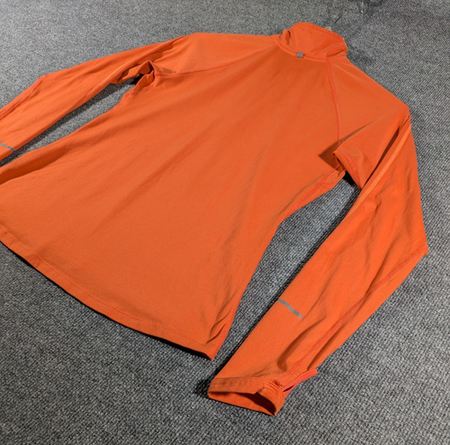 Nike Running Sweatshirt Womens Medium Neon Orange 1/4 Zip Pullover Element - Picture 12 of 18