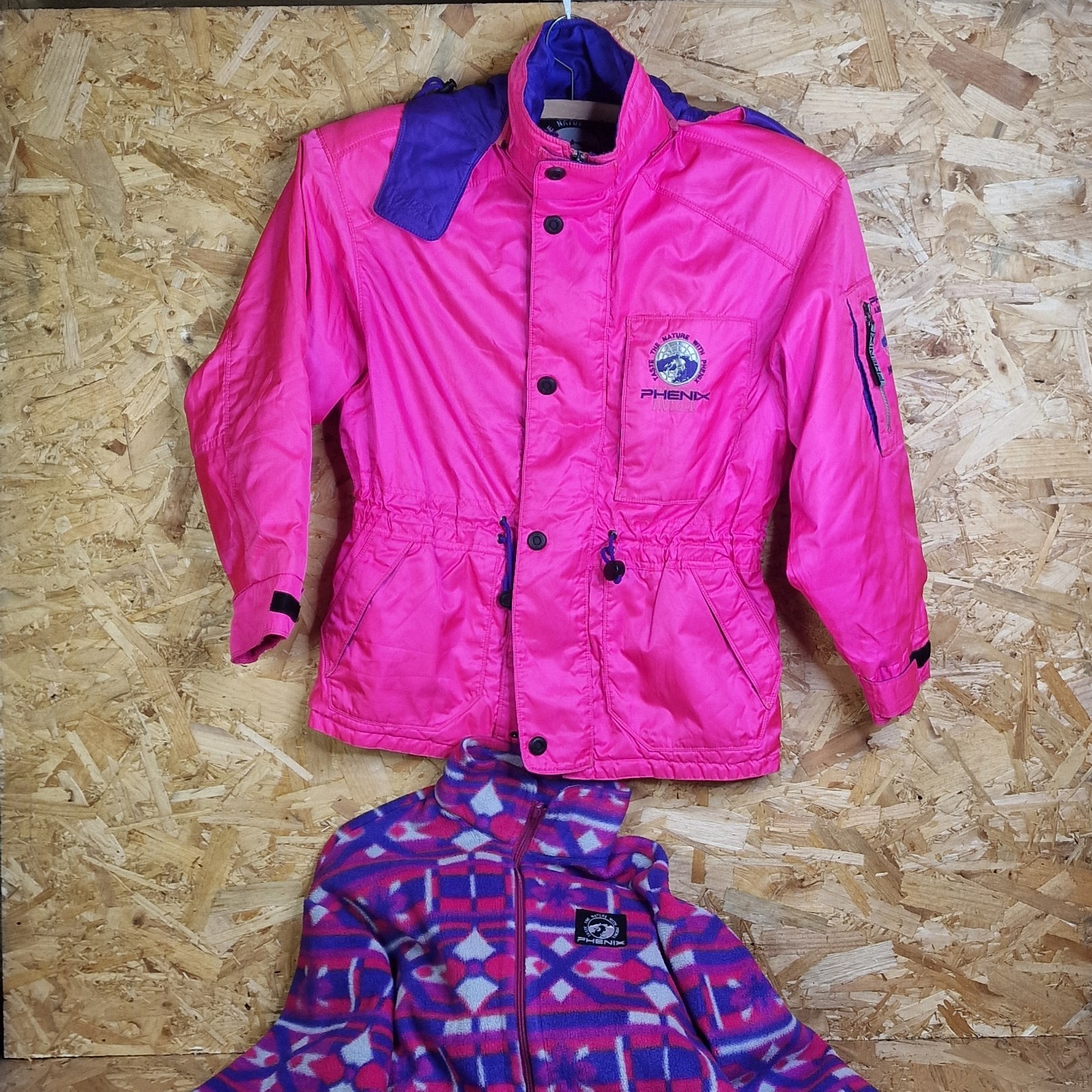Phenix Nordi Japan Vintage 90s Bright Pink Ski Jacket L XL Unisex Zip In Fleece