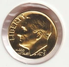 24k Gold Plate Rare Old US 1975 Liberty Roosevelt Dime Collector Collection Coin