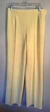 Vintage 1970  s Butter Yellow High Waist Loose Leg Knit Pants Best Fit M/Tall