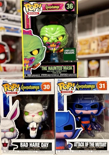 GOOSEBUMPS Funko Pop Books Set Of 3 BL Exclusive Haunted Mask, HARE DAY & MUTANT