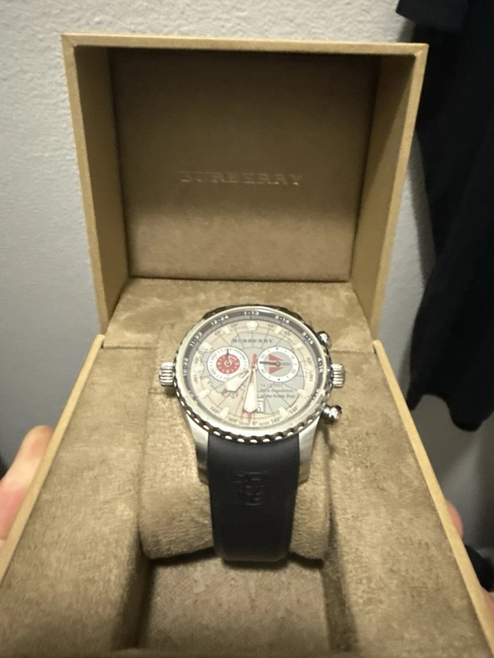 Burberry Men's Chronograph Watch South Pole Expedition Edition 7505, Black Band - Image 2 of 4