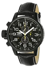 Invicta Men's I-Force Collection Quartz Chrono Black Leather Lefty Watch 3332