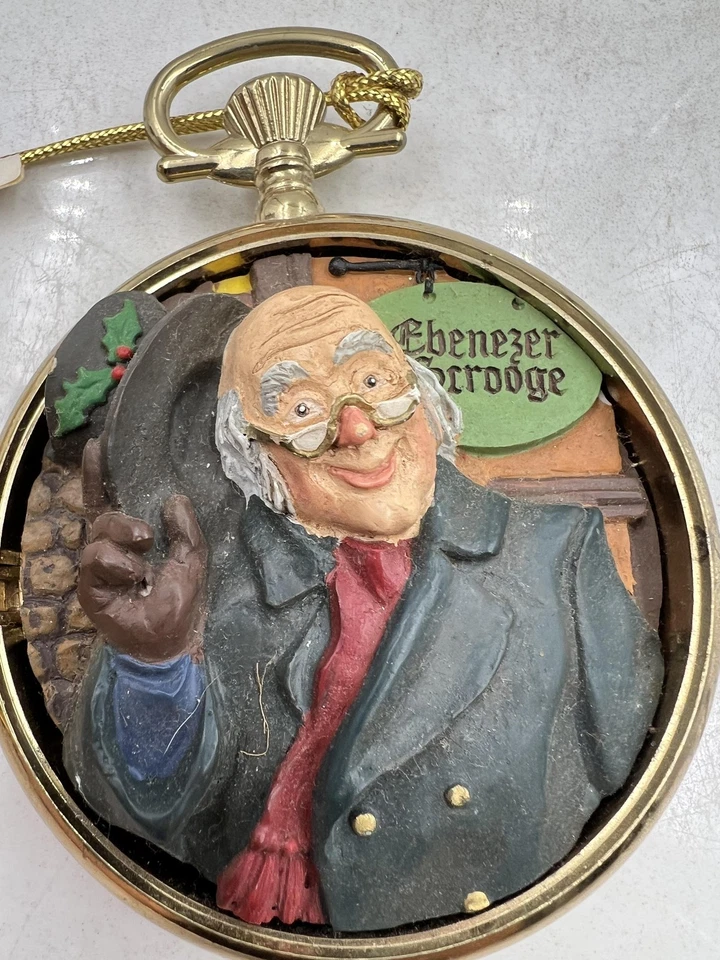 Dept 56 Ebenezer Scrooge Christmas Time Pocket Watch Ornament Dickens Village - Image 2 of 4