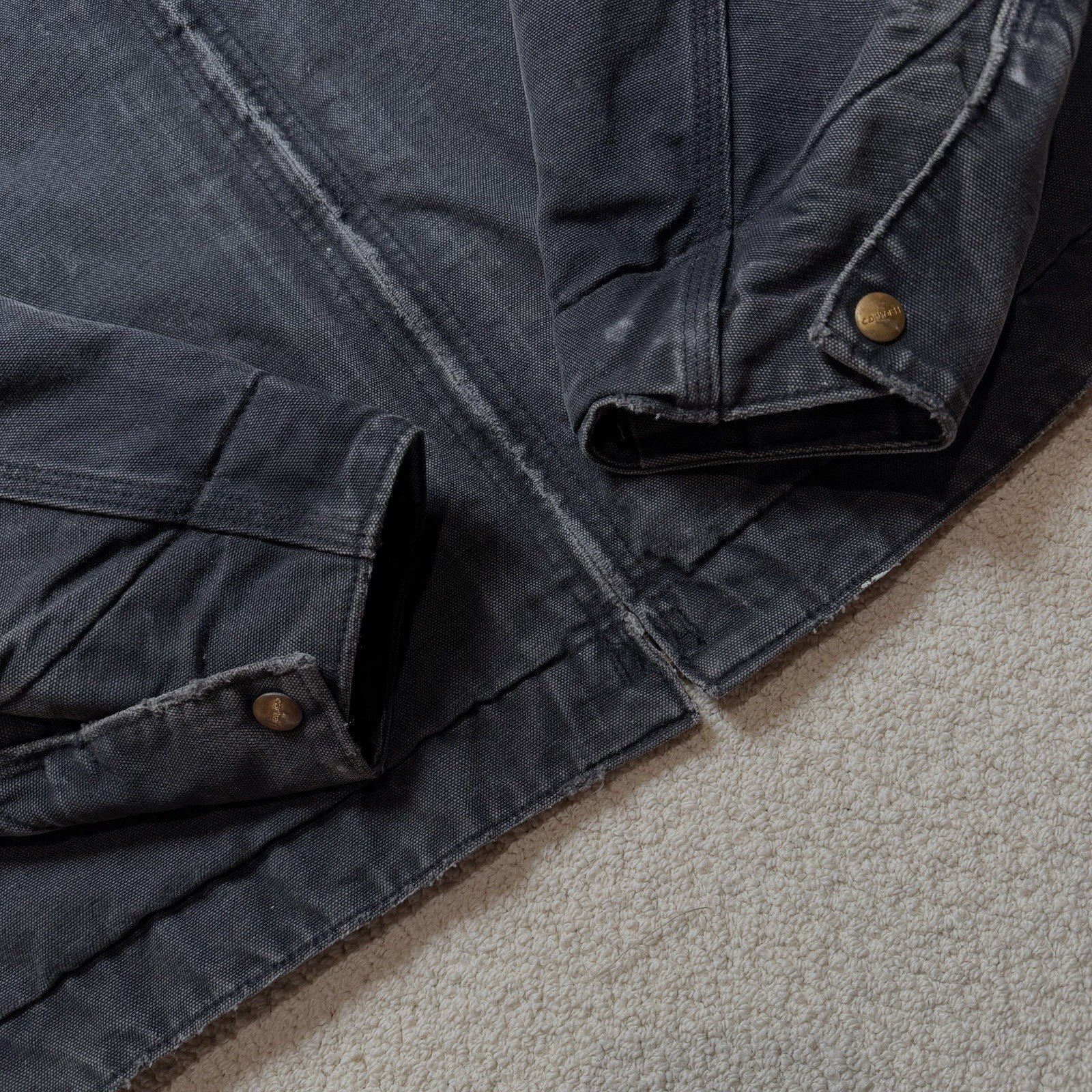 Vintage Carhartt J97 BLK Detroit Jacket Faded Blanket Lined Size 44 Medium J01 thumbnail 8