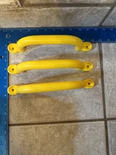 3 Playground Safety Handles - Outdoor Yellow Grab Handle Bars Plastic Tree House