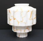 Art Deco Skyscraper Marbled Milk Glass Lamp Ceiling Shade 9.5"