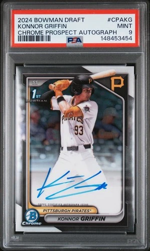 2024 Bowman Draft Chrome Prospect Autographs Konnor Griffin 1st PSA 9 Pirates