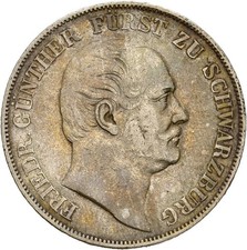 Künker: Schwarzburg, Günther Friedrich Karl., 1 talar 1862, Vereinstaler, srebro