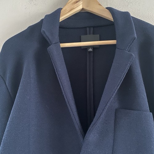 Vince Women’s Navy Blue Classic Wool Blend Knit Three Button Lapel Blazer Sz. XL - Picture 3 of 15