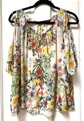 Zara Basic multicolored flowered top, size M (fits like a L)