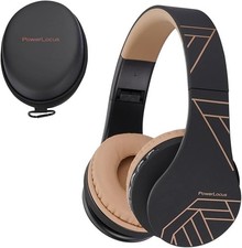 PowerLocus Wireless Bluetooth Over-Ear Stereo Foldable Headphones, Wired