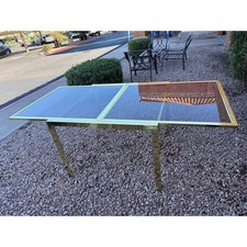 MCM Brass Expandable Dining Table - Milo Baughman design made by DIA