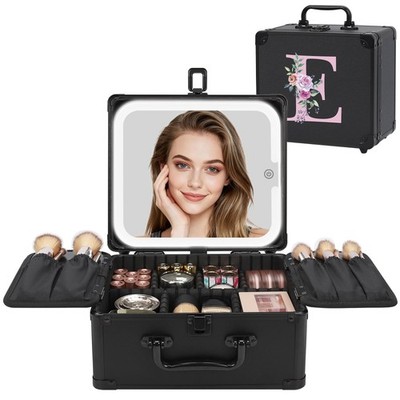 Birthday Gifts for Women Teen Girls, Initial Makeup Bag with LED Mirror Perso...